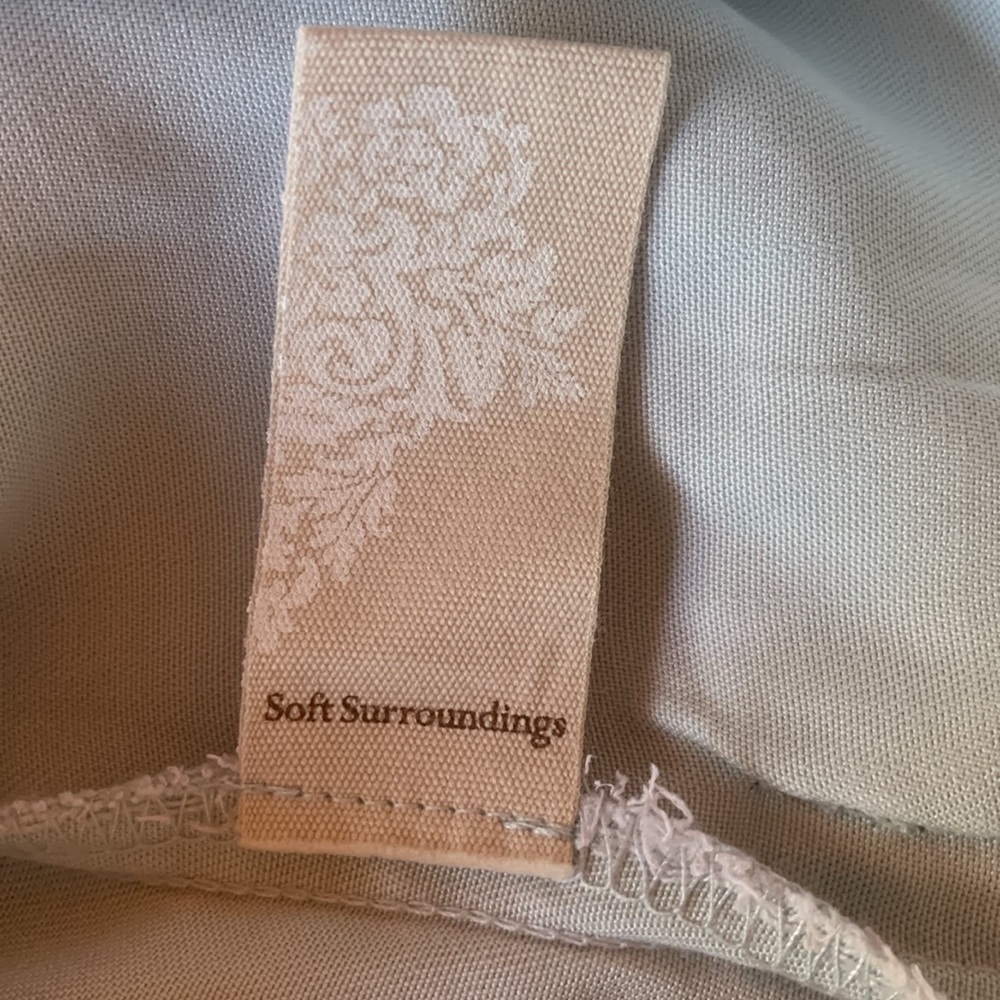 Soft Surroundings A-line skirt size small light blue embroidered coastal soft - Picture 13 of 13